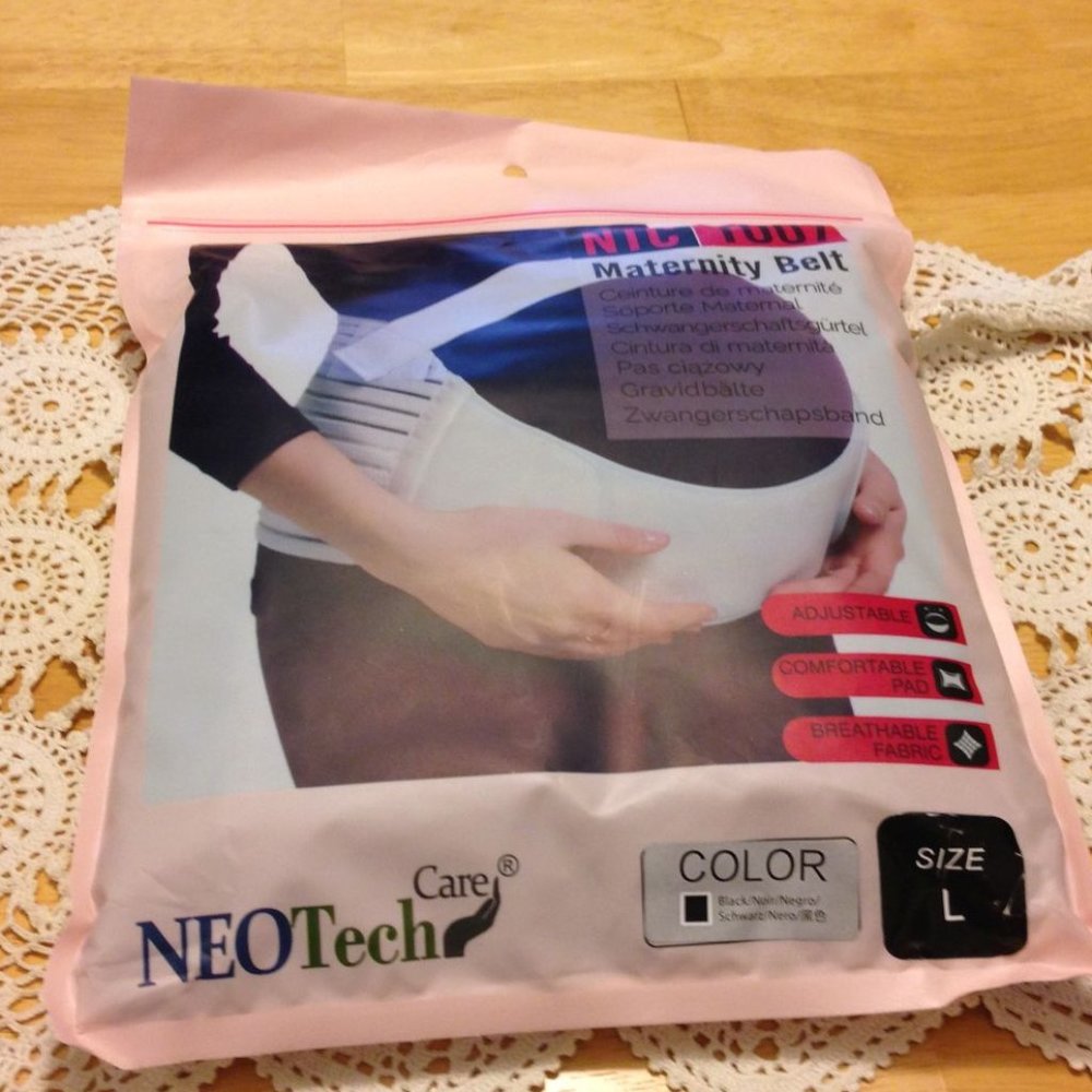 Maternity Belt, black, size large for support during pregnancy